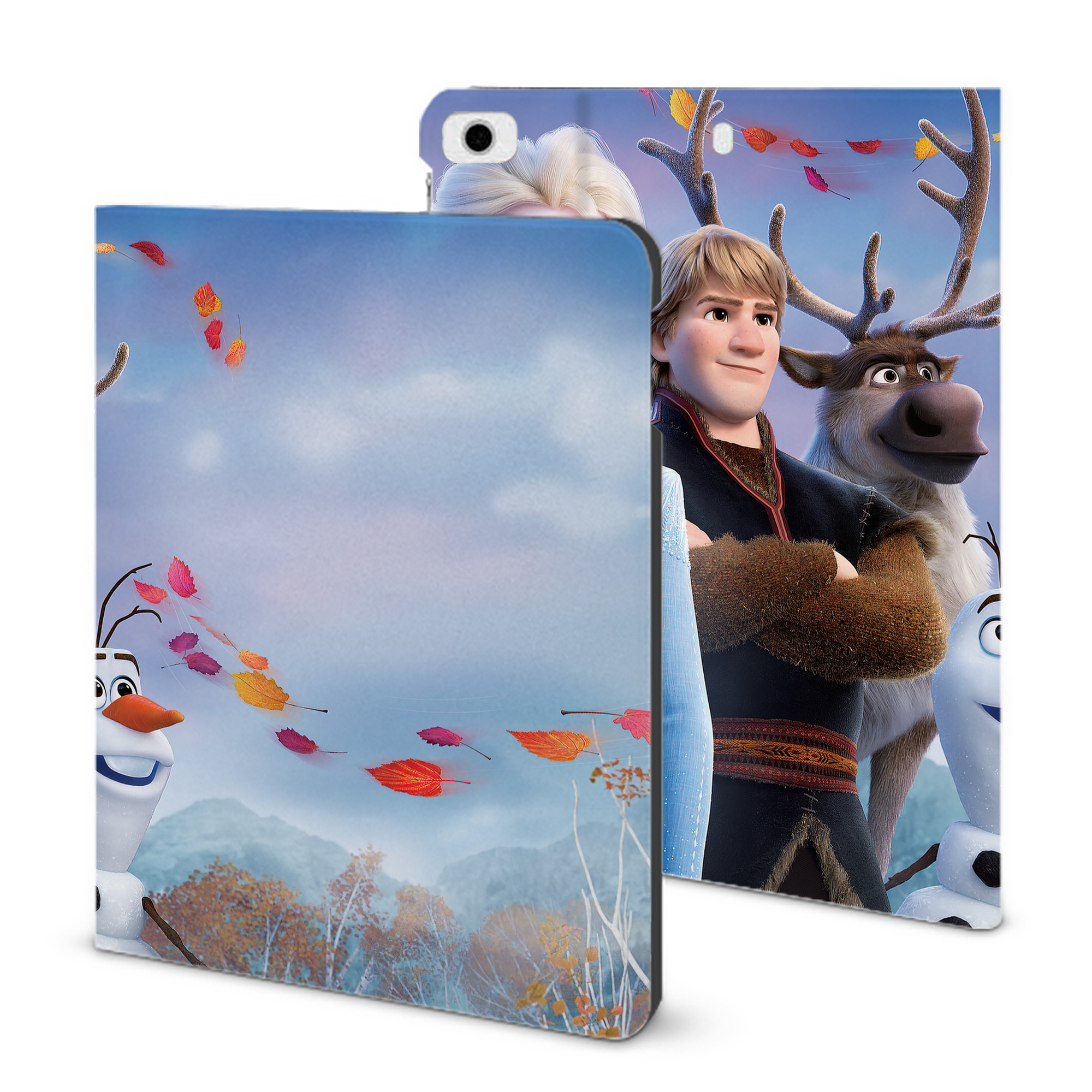 （画像用） アナと雪の女王 アンナ エルサ Frozen Anna Elsa IPad ケース ブック型 PUレザー TPU 耐衝撃 軽量 薄型 ペン収納なし 全面保護 IPad 各モデル対応